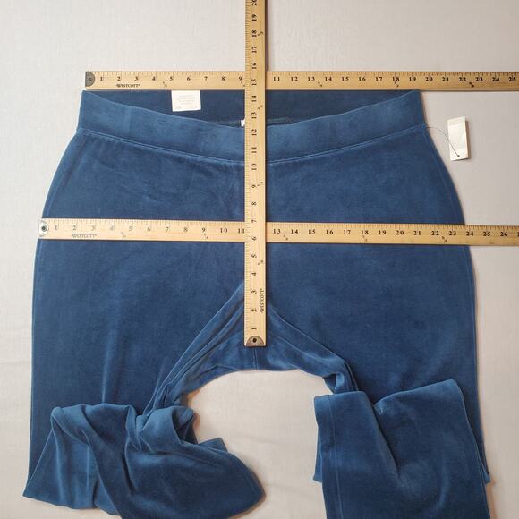 Talbots Womens Size 2X NWT Velour Pull On Ankle Pants Straight Leg Blue - Picture 2 of 10